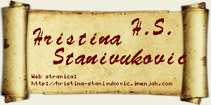 Hristina Stanivuković vizit kartica